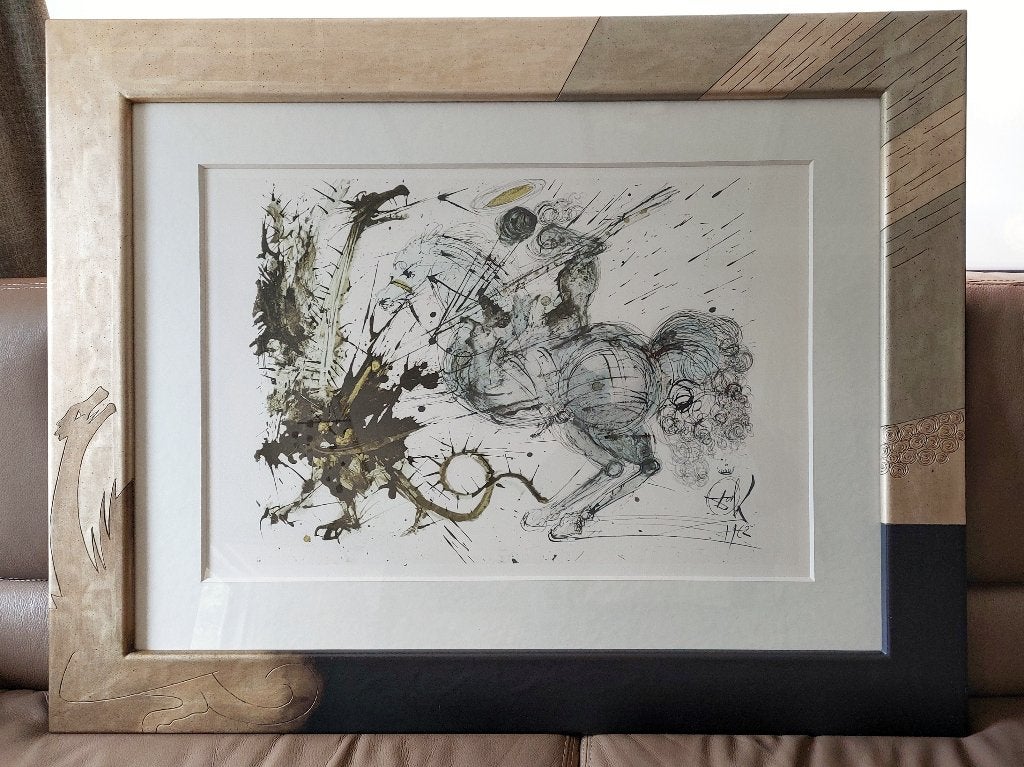 Salvador Dalí - Saint Georges et le Dragon (1962), Ophalen, 1950 - 1999, Ingelijst, Mythologie