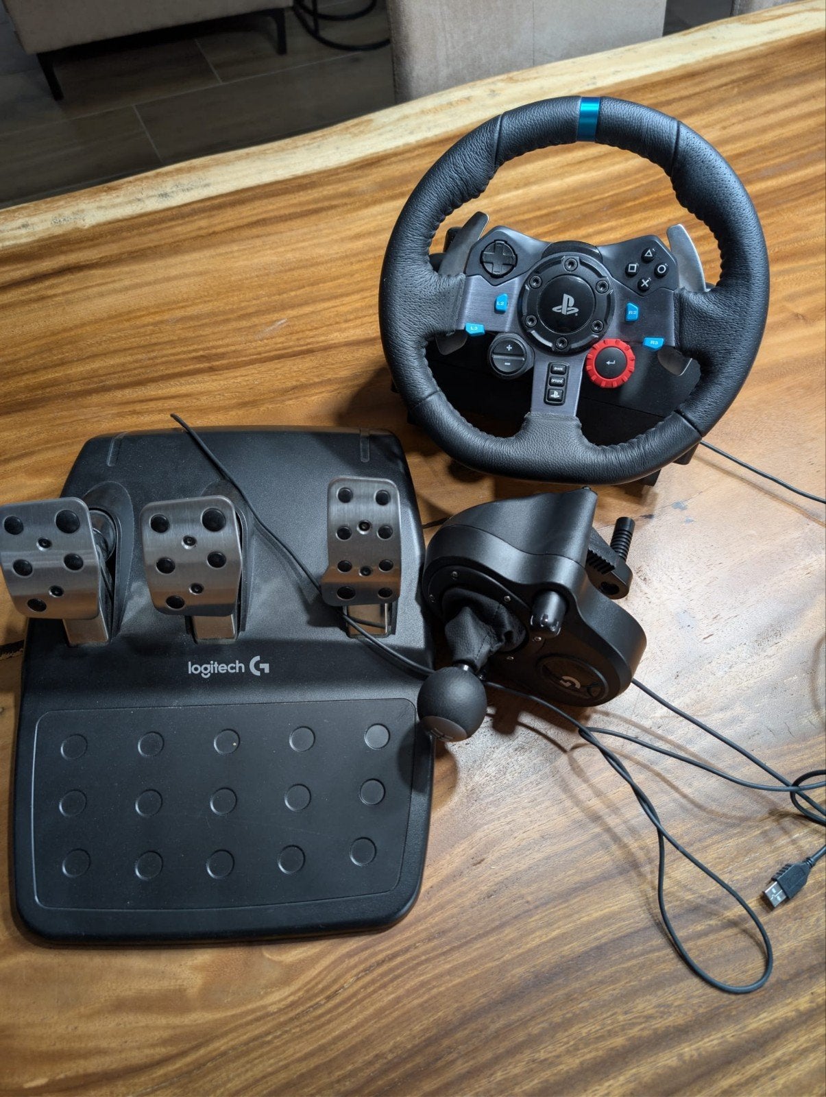 Logitech G29 Driving Force Racing Stuur + Pedalen + Shifter, Racestuur, Gebruikt, Force feedback, Logitech