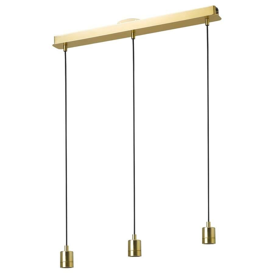 IKEA SKAFTET Hanglamp incl. 3 glazen lampenkappen, Gebruikt, Ophalen of Verzenden, Glas, Modern, Messing, Ikea