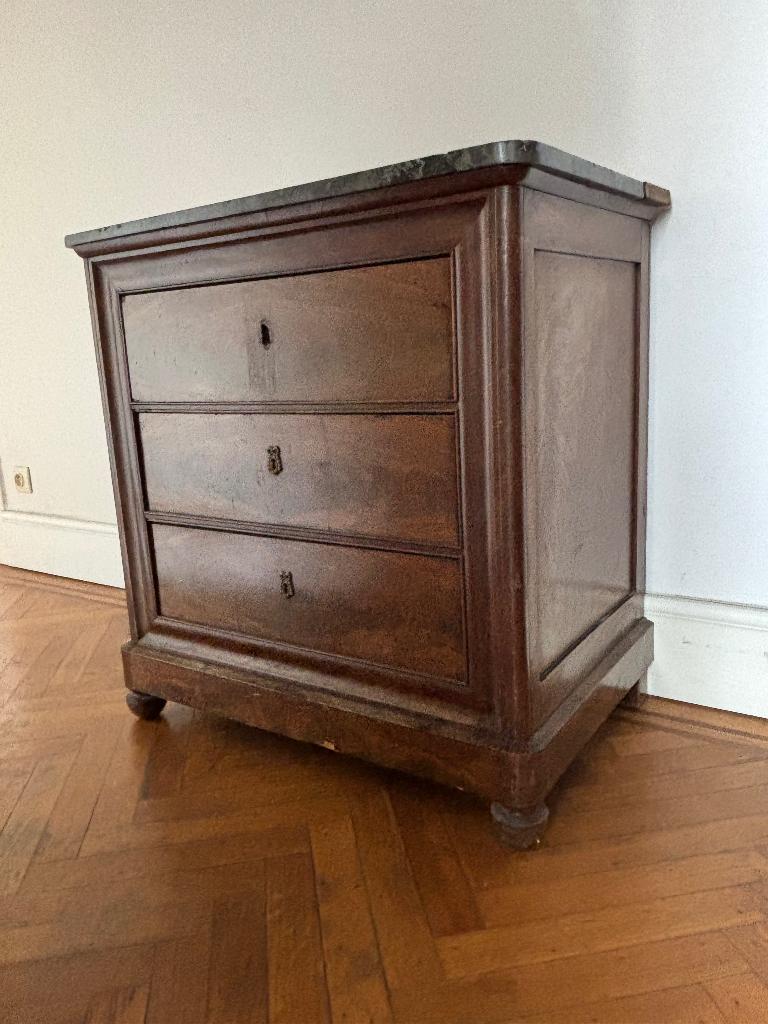 Vintage commode – massief hout & marmer, Ophalen