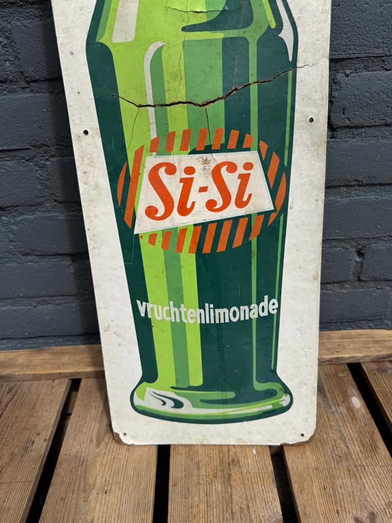 Vintage Si-Si Vruchtenlimonade Reclamebord, Reclamebord, Gebruikt, ., Ophalen of Verzenden