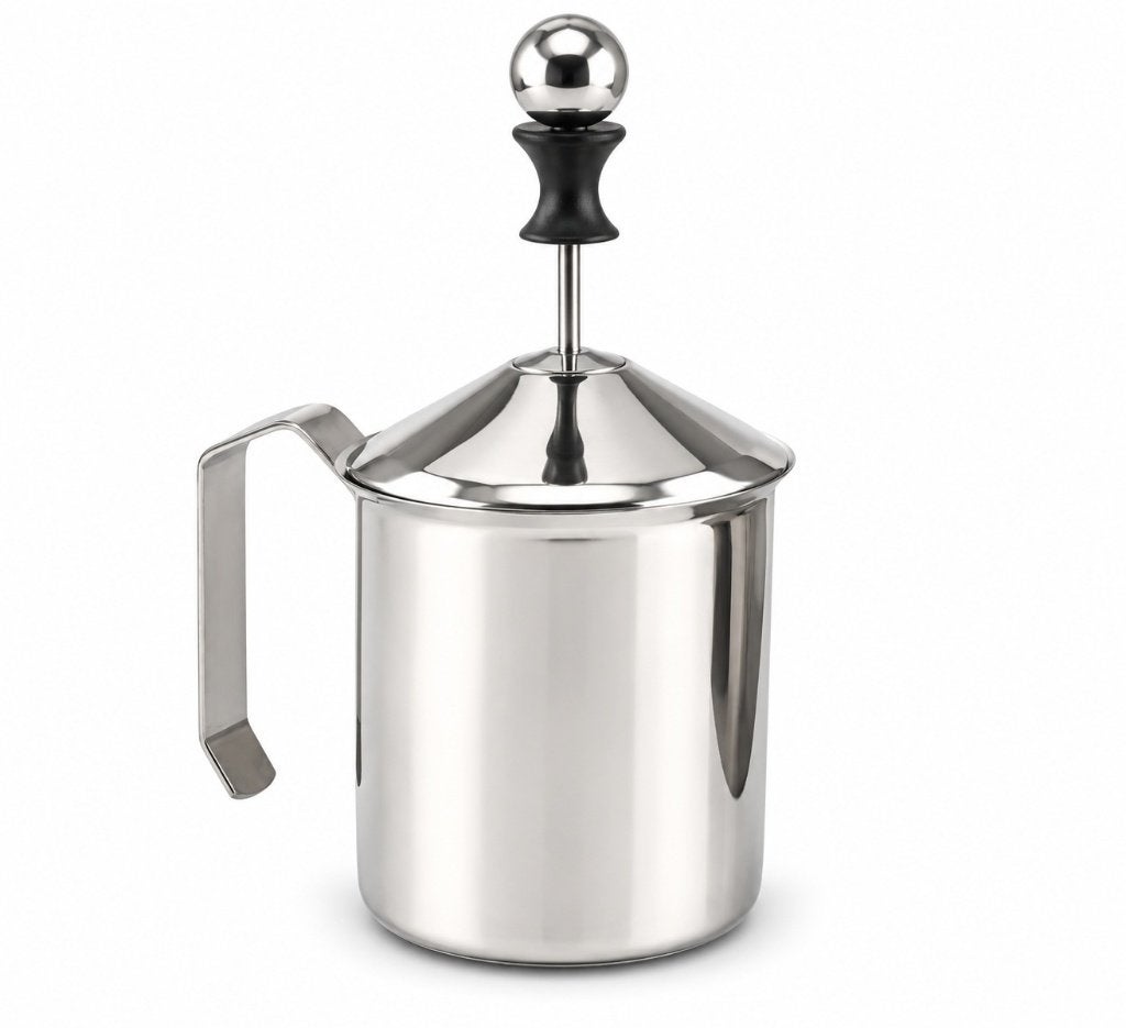 Handmatige RVS melkopschuimer 500 ml met dubbele mesh, Ophalen of Verzenden, Nieuw, Handmatige melkopschuimer