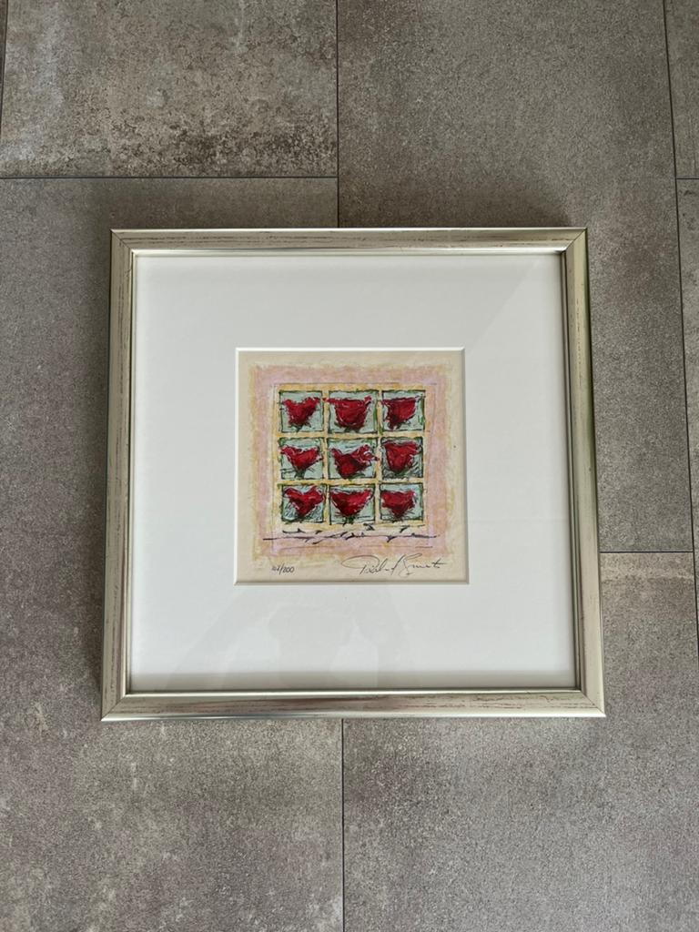 Richard Smeets. 9 rozen, Antiek en Kunst, Kunst | Litho's en Zeefdrukken, Ophalen of Verzenden