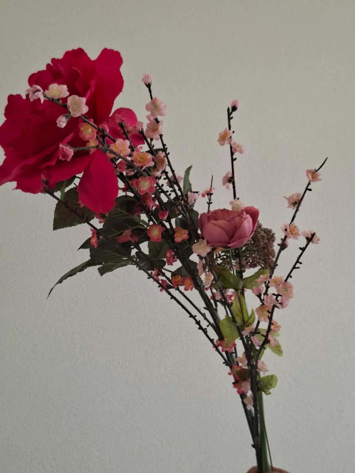 Diverse kunstbloemen en -takken, Ophalen, Binnen, Roze, Kunstbloem