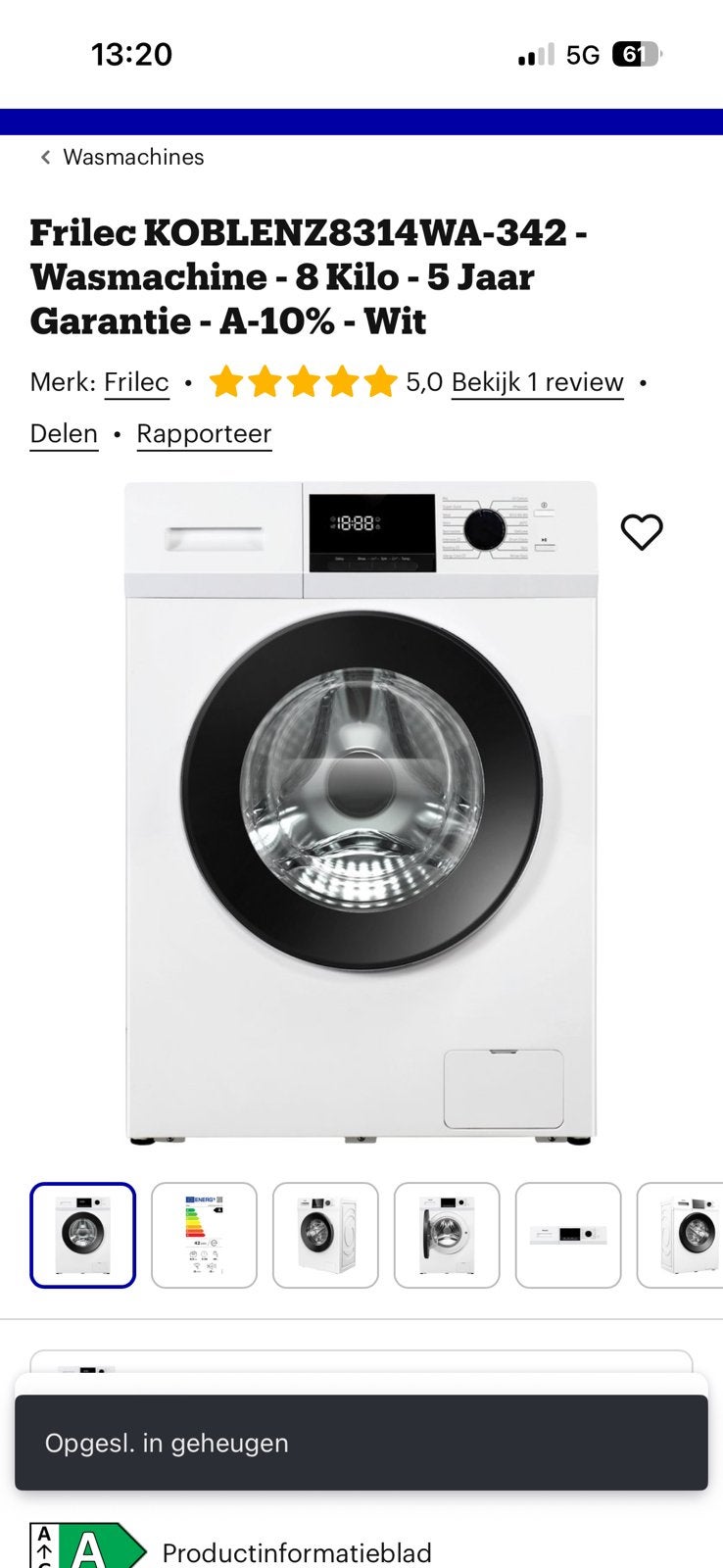 2x Frilec Koblenz 8314WA-342 wasmachine ( nieuw in doos), Ophalen, 1200 tot 1600 toeren, 8 tot 10 kg, Nieuw