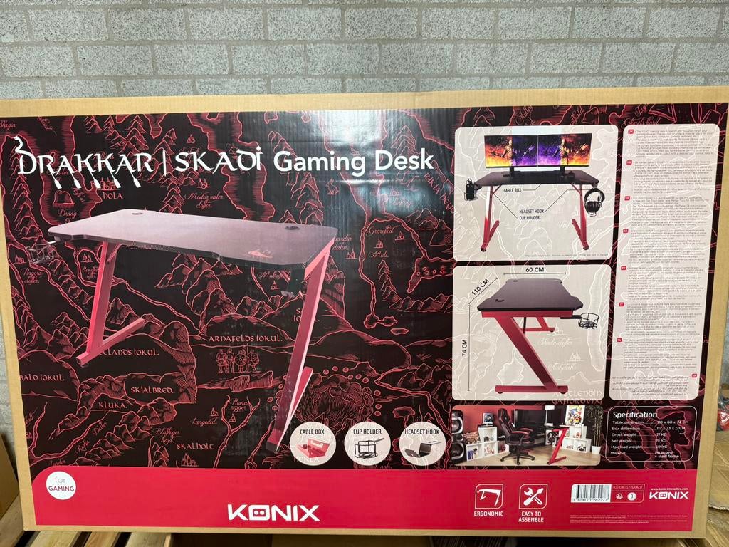Drakkar Skadi gaming desk gametafel NIEUW, Ophalen, Zo goed als nieuw