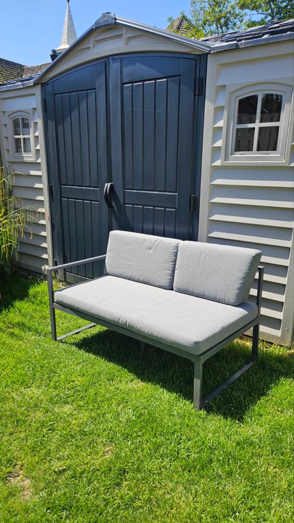 Moderne tuinbank / loungesofa – antraciet – 124 cm breed, Ophalen