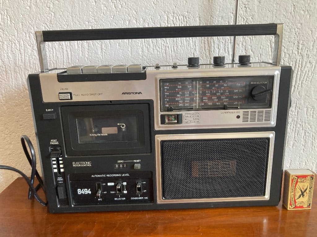 Vintage Aristona 8494 radio cassette recorder '80 eighties, Ophalen of Verzenden, Gebruikt, Overige typen