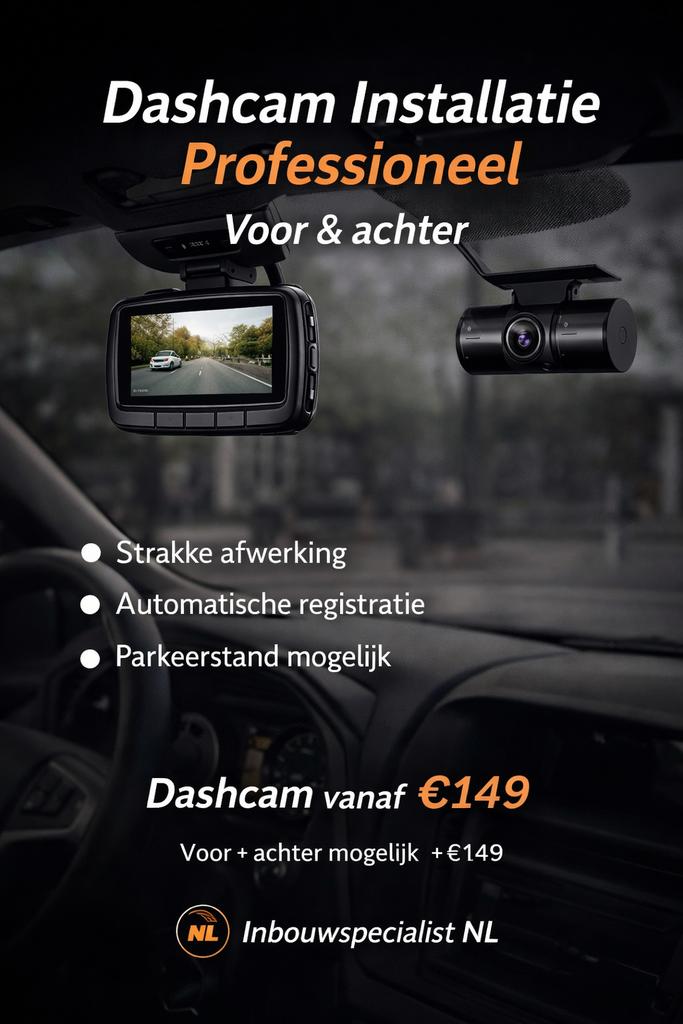 Dashcam inbouw vanaf €149 | Voor + achter, Ophalen of Verzenden, Nieuw