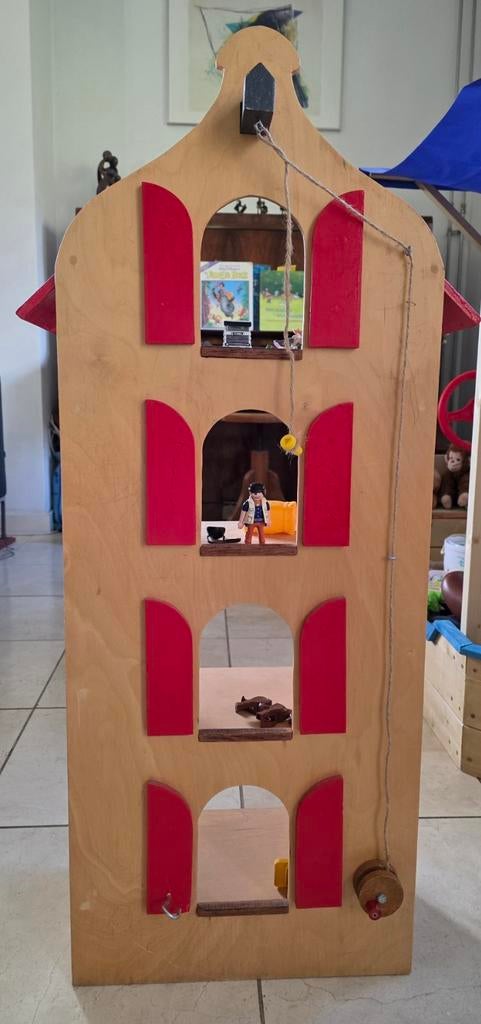 Houten pakhuis, ong 1 meter hoog, Kinderen en Baby's, Speelgoed | Poppenhuizen, Ophalen, Gebruikt, Poppenhuis