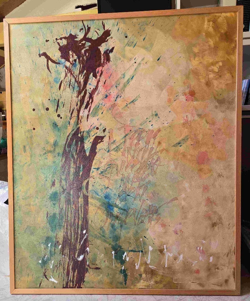 Schilderij, moderne kalligrafie, Ophalen, Gebruikt, Oorspronkelijke maker, Schilderij