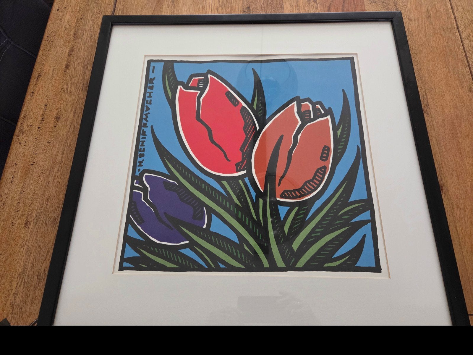 Henk Schiffmacher - Tulpen zeefdruk - Gesigneerd, Gesigneerd, Ophalen of Verzenden, Dieren en Natuur, Zeefdruk