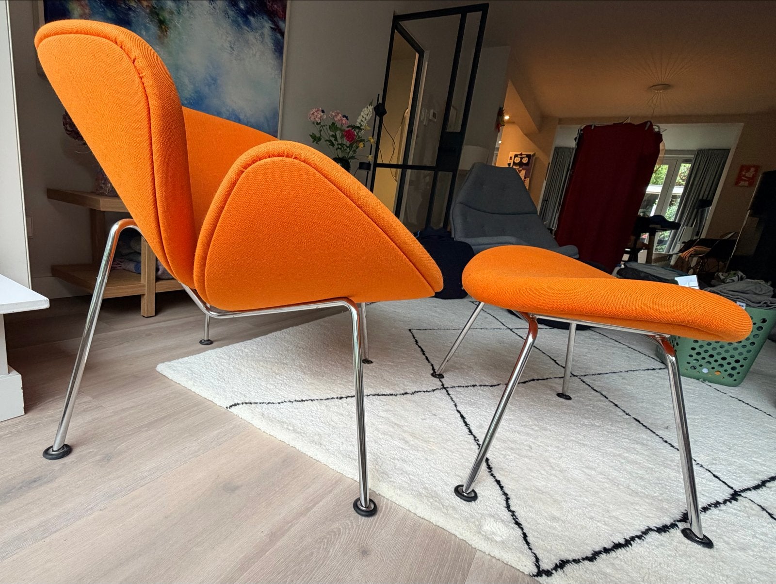 Artifort Orange Slice met zeldzame hocker, Huis en Inrichting, Stoelen, Ophalen, Overige kleuren, Zo goed als nieuw, Eén