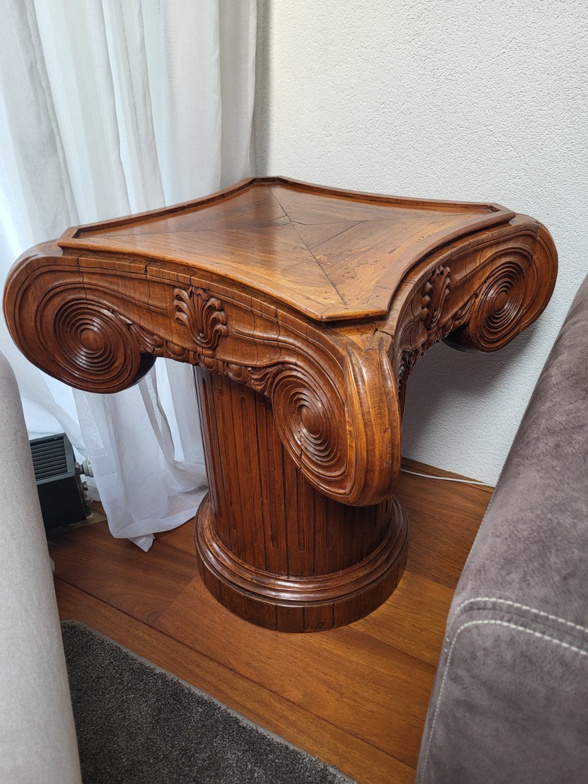 Massief houten bijzettafel/sidetable met kruisvoet, Antiek en Kunst, Antiek | Meubels | Tafels, Ophalen