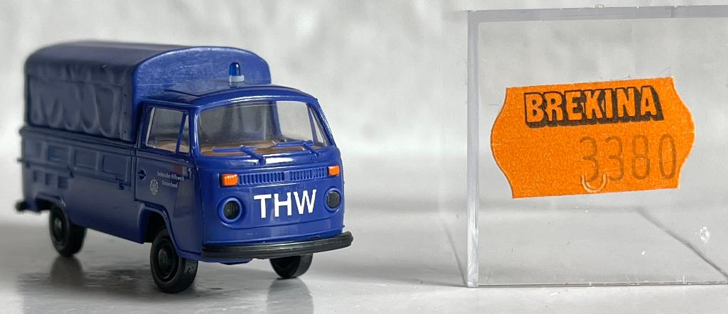 Brekina: VW T2 met huif van het THW, Ophalen of Verzenden, Zo goed als nieuw, Bus of Vrachtwagen, Brekina
