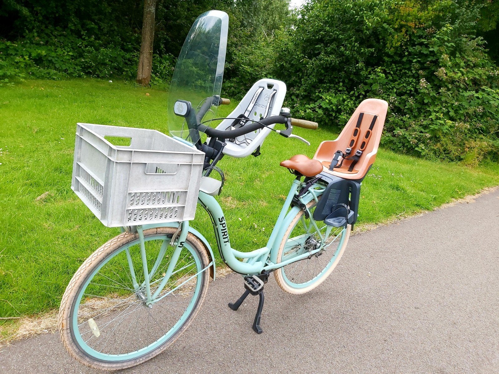 SPIRIT CARGO moederfiets met kinderzitjes, 2 zitjes, 56 cm of meer, Zo goed als nieuw, Trommelrem