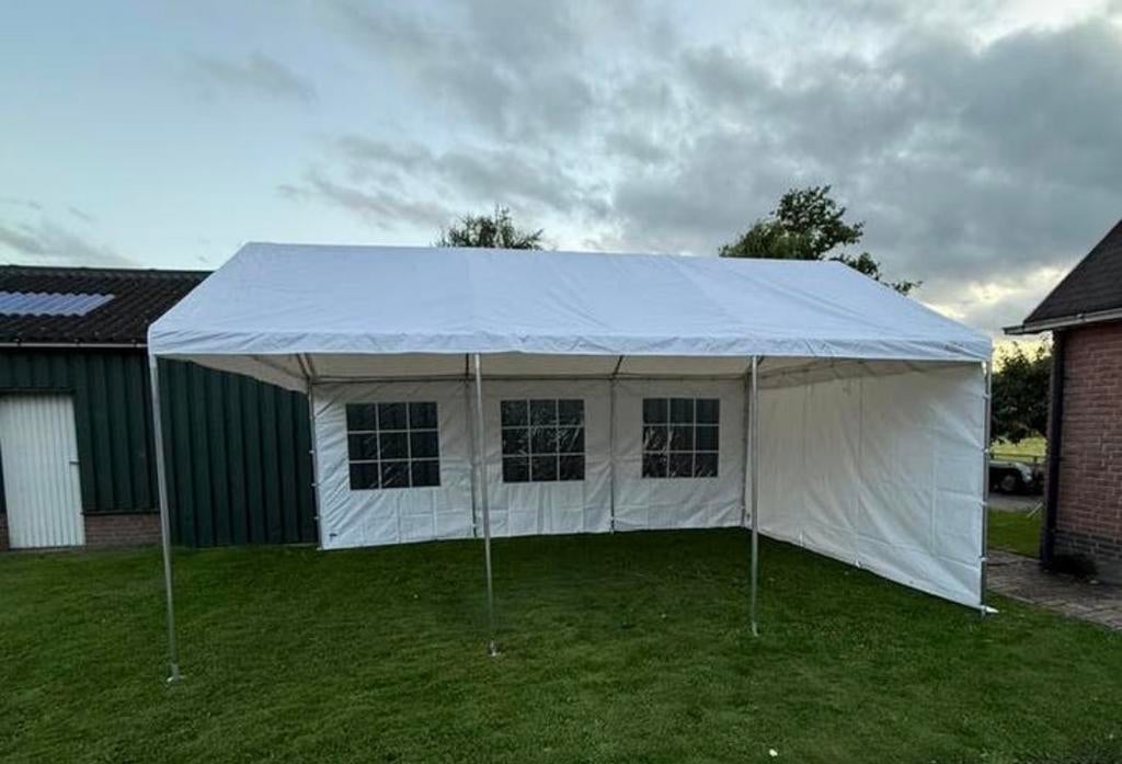 Partytent 4x6 pvc TE HUUR, Tuin en Terras, Partytenten, Ophalen of Verzenden, Zo goed als nieuw, 5 tot 8 meter