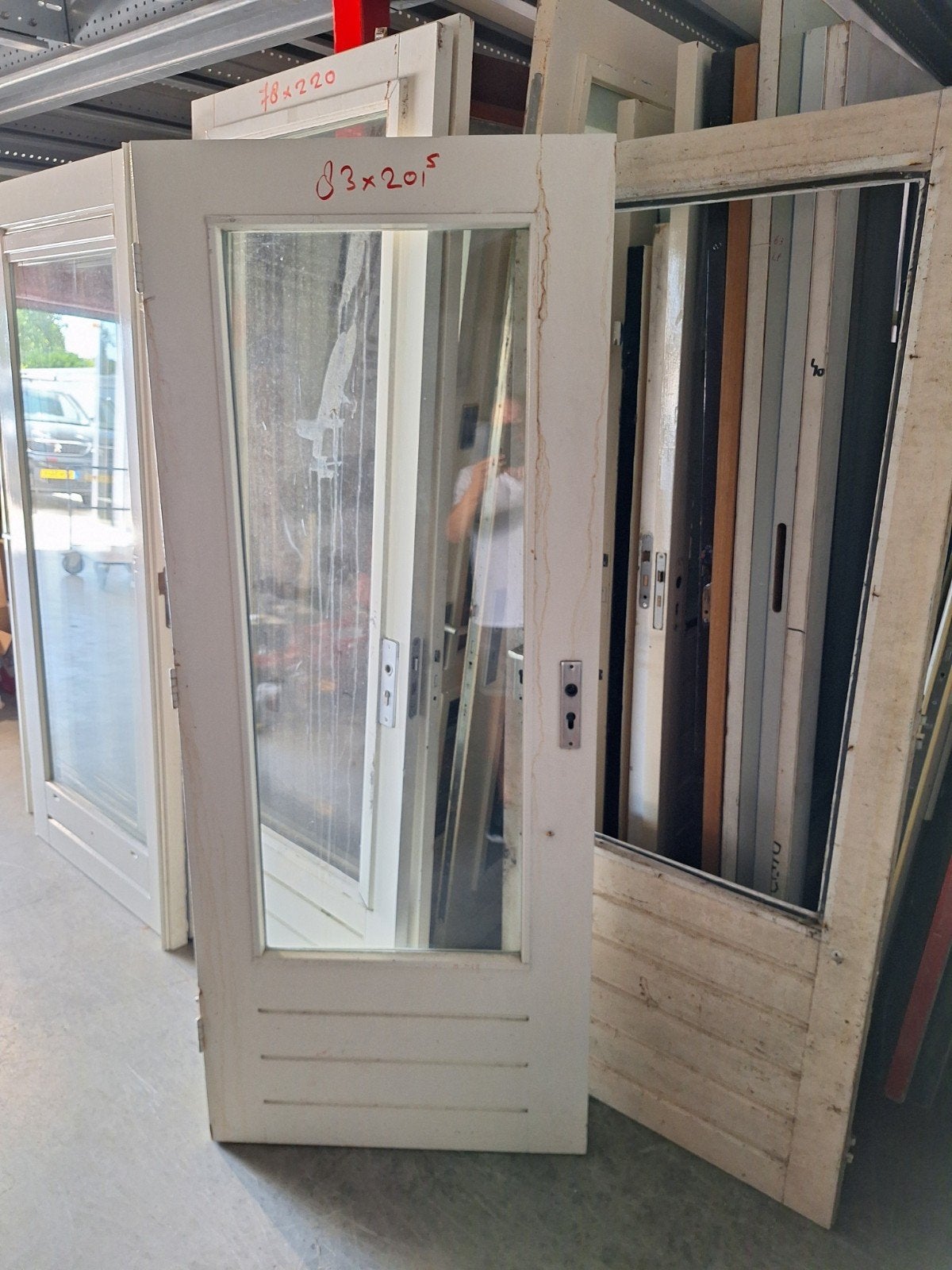 te koop schuurdeur, Ophalen, Gebruikt, Buitendeur, 200 tot 215 cm