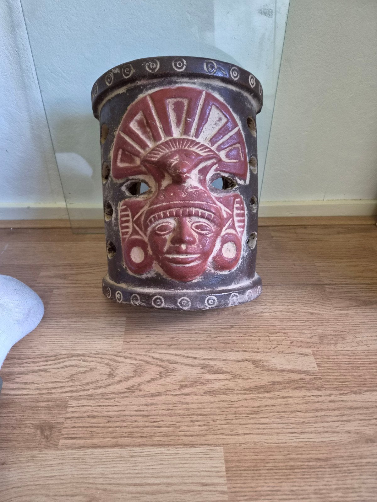 Decoratieve terracotta vaas met Azteekse motieven, Antiek en Kunst, Ophalen