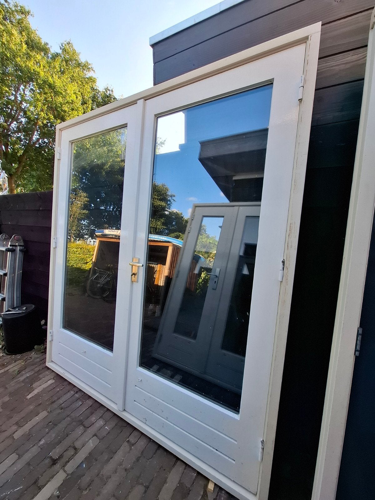 Openslaande tuindeuren dubbel glas deuren terrasdeuren pui, Doe-het-zelf en Verbouw, Ophalen, Deurkozijn, 225 cm of meer, Zo goed als nieuw