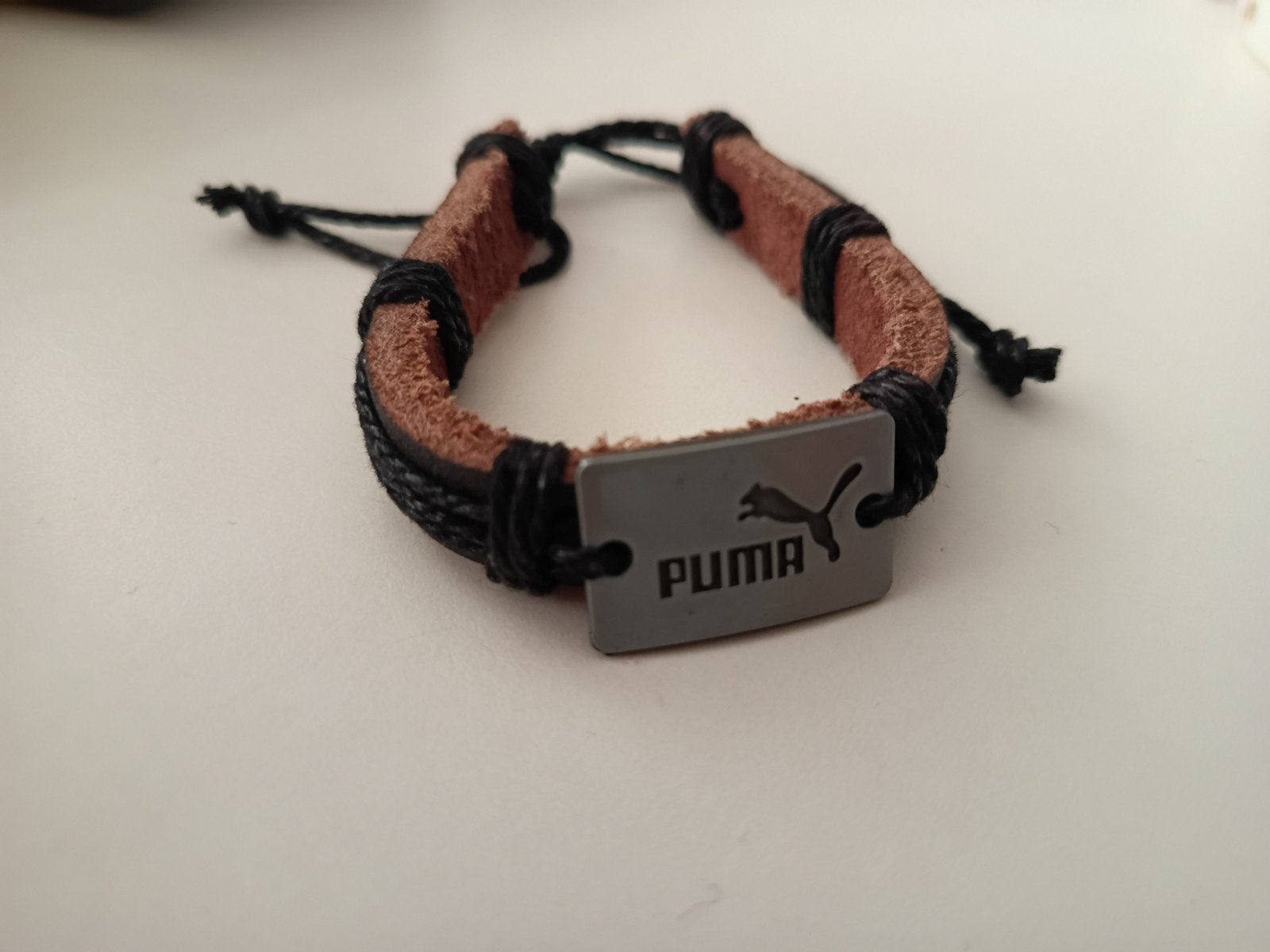 Puma Leren Armband - Bruin/Zwart, Ophalen of Verzenden, Nieuw, Zwart, Leer