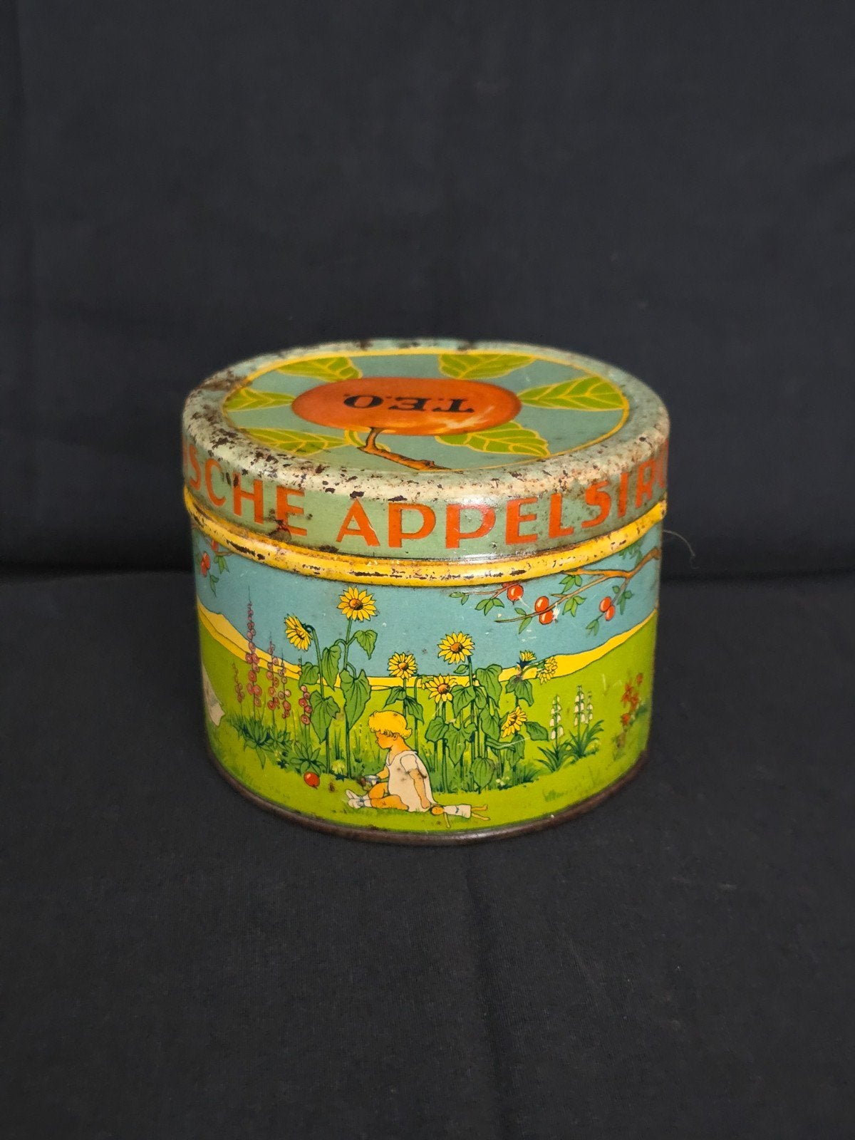 Antiek blik, Rinsche Appelstroop, Taminiau Elst, mooie decor, Verzamelen, Blikken, Ophalen of Verzenden, Gebruikt, Overige, Overige merken