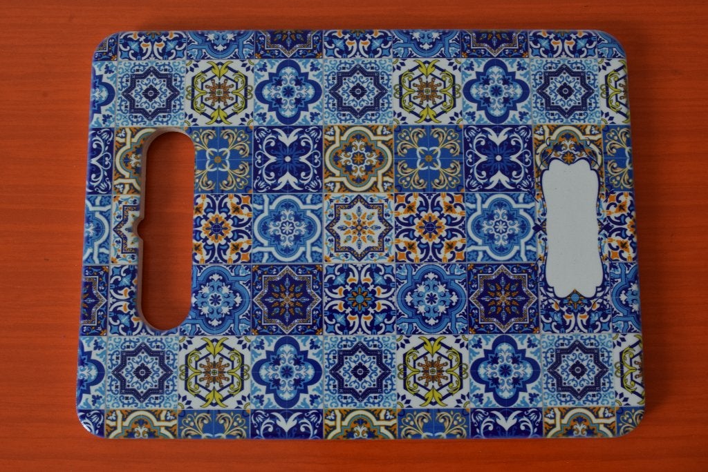 Prachtig nieuw keramisch snijplankje / kaasplankje - Tegels, Blauw, Snij-/serveerplank, Nieuw, Ophalen of Verzenden