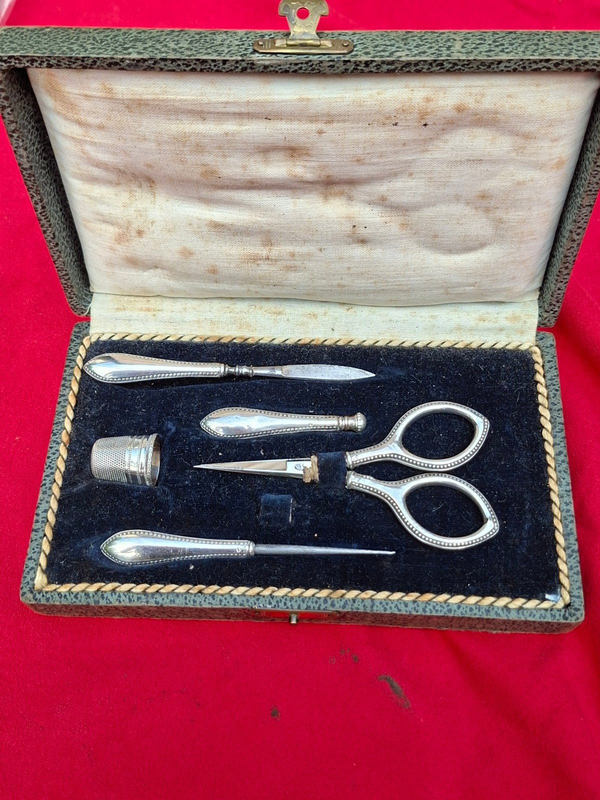 naaigarnituur set zilver 800, Ophalen of Verzenden, Zilver