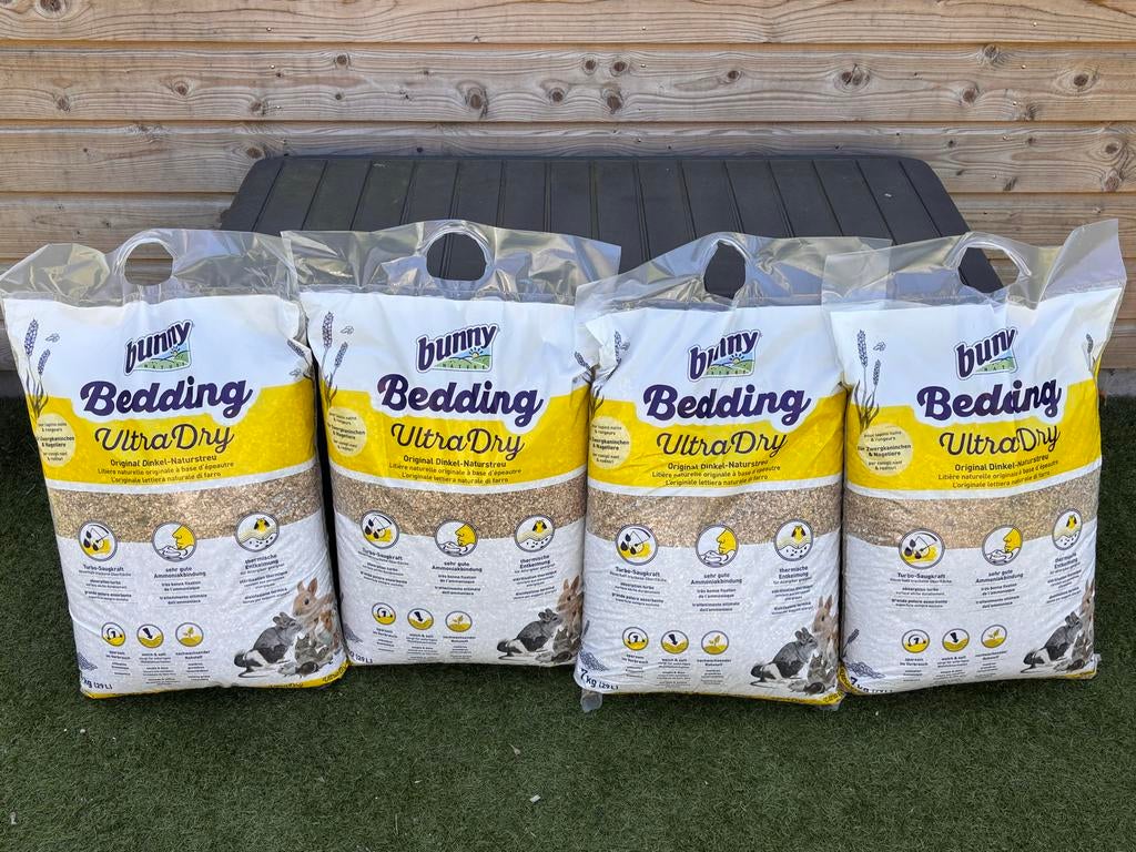 Bunny Bedding Ultra Dry (4 zakken), 29 liter bodembedekking, Ophalen, Nieuw, Verzorging