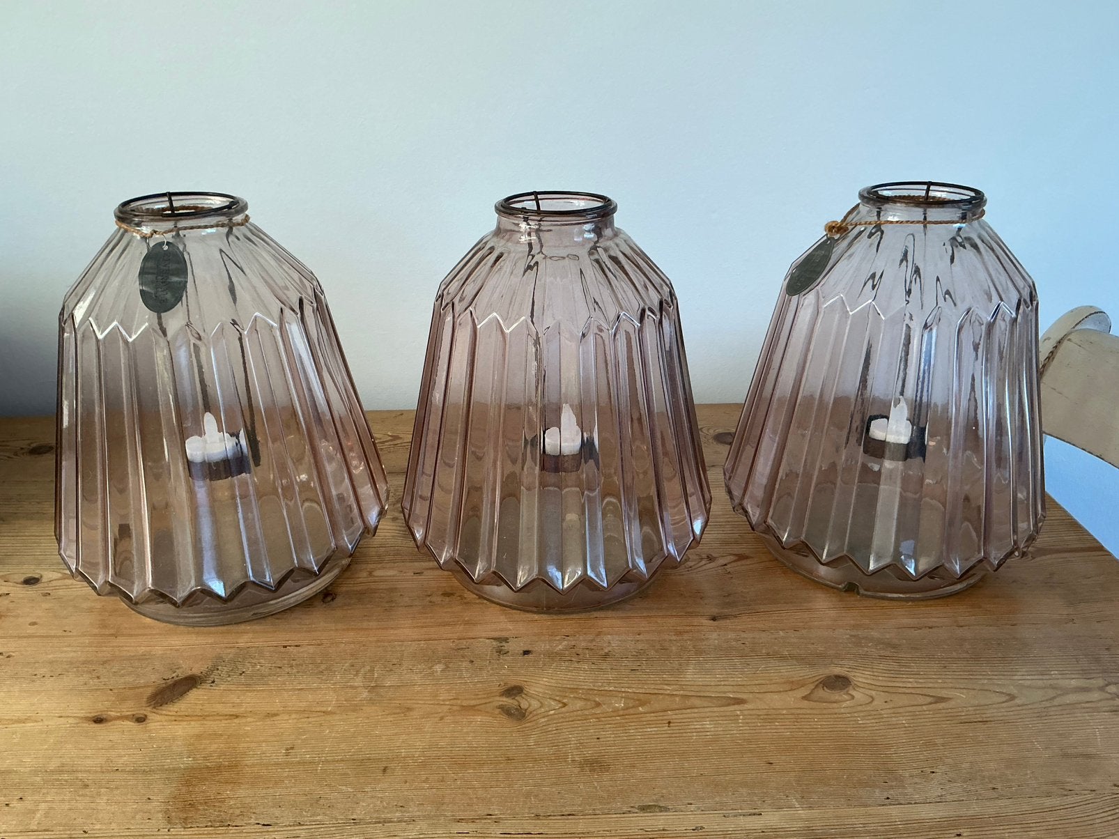 3 Riverdale vazen/windlichten 30 hoog 25 breedt €15., Ophalen, Zo goed als nieuw