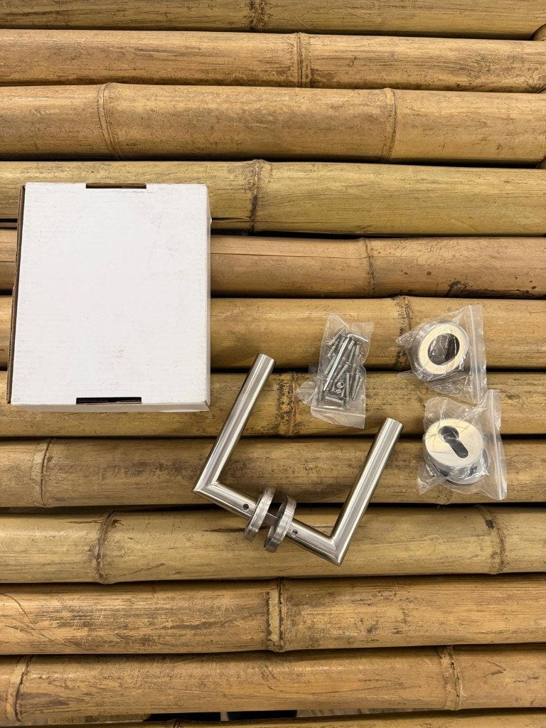 RVS deurkruk set met rozetten – nieuw, Ophalen, Nieuw, IJzer, Klink of Kruk