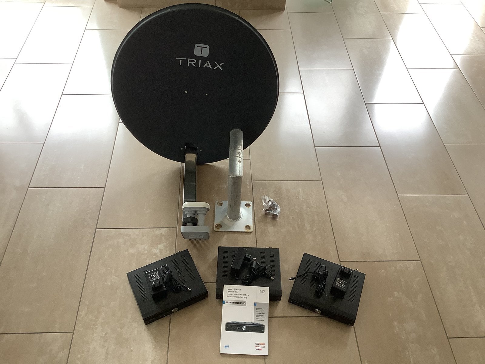 Schotelantenne incl. Sateliet HD ontvangers, Ophalen, Gebruikt, (Schotel)antenne, Overige merken