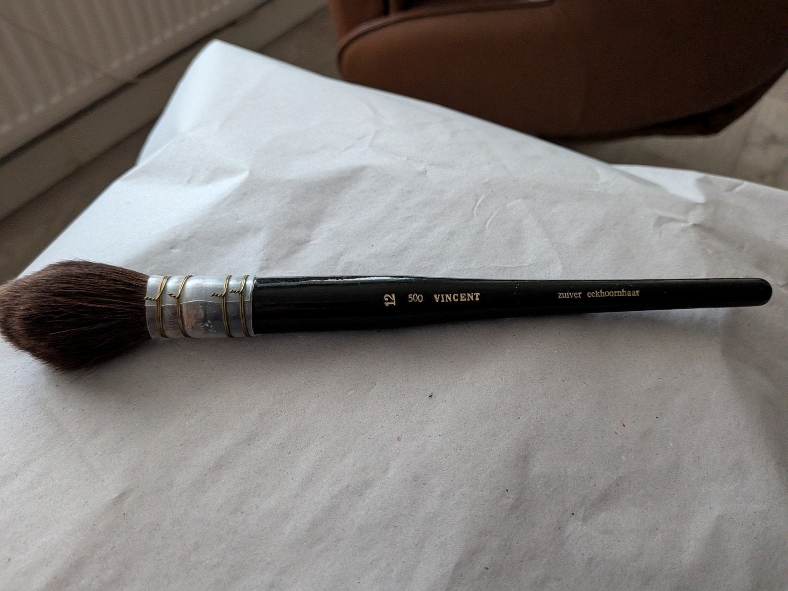 Vincent 500 penseel nr 12 eekhoorn haar, Hobby en Vrije tijd, Schilderen, Ophalen of Verzenden, Zo goed als nieuw