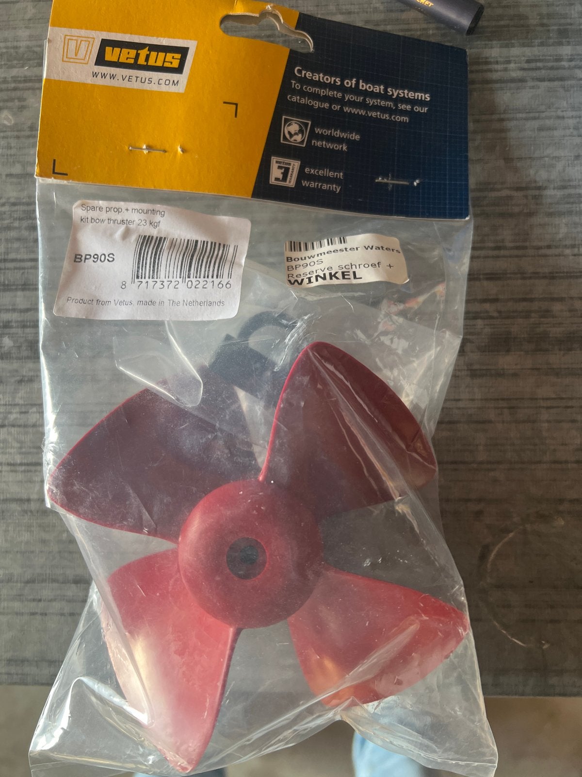 Vetus boegschroef propeller BP90S - Nieuw in verpakking, Watersport en Boten, Ophalen of Verzenden, Nieuw, Motor en Techniek