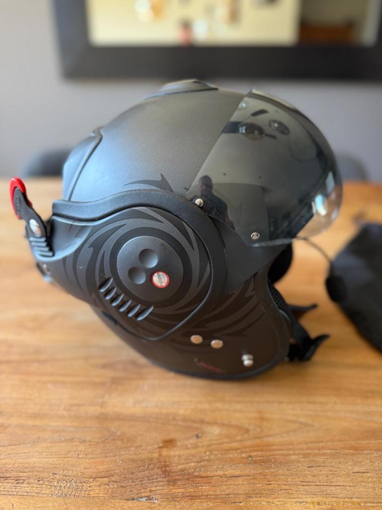 Roof Boxxer V8 Tattoo helm maat M met Bluetooth headset, Overige merken, M, Systeemhelm, Heren