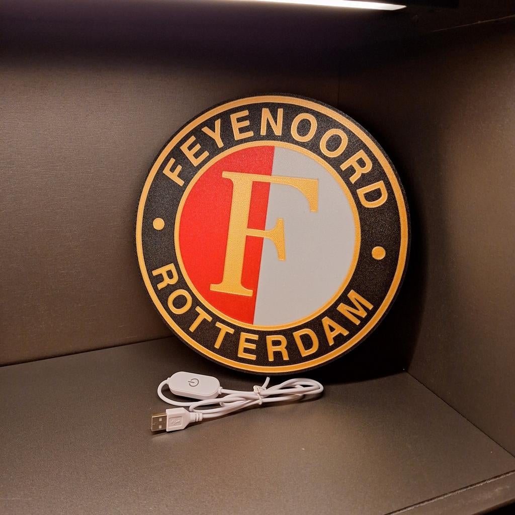 Feyenoord LED wandlamp mancave bar kroeg, Ophalen of Verzenden, Nieuw, Minder dan 30 watt, Led-lamp