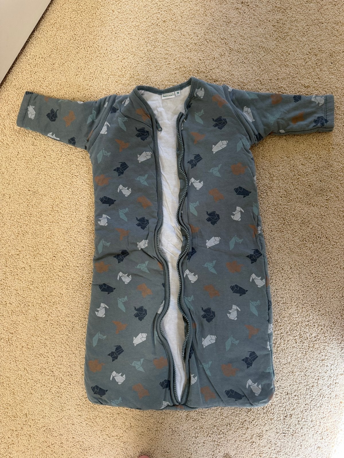 Babylook gevoerde slaapzak met afritsbare mouwen, Zo goed als nieuw, Gevoerd, Meerkleurig, Slaapzak