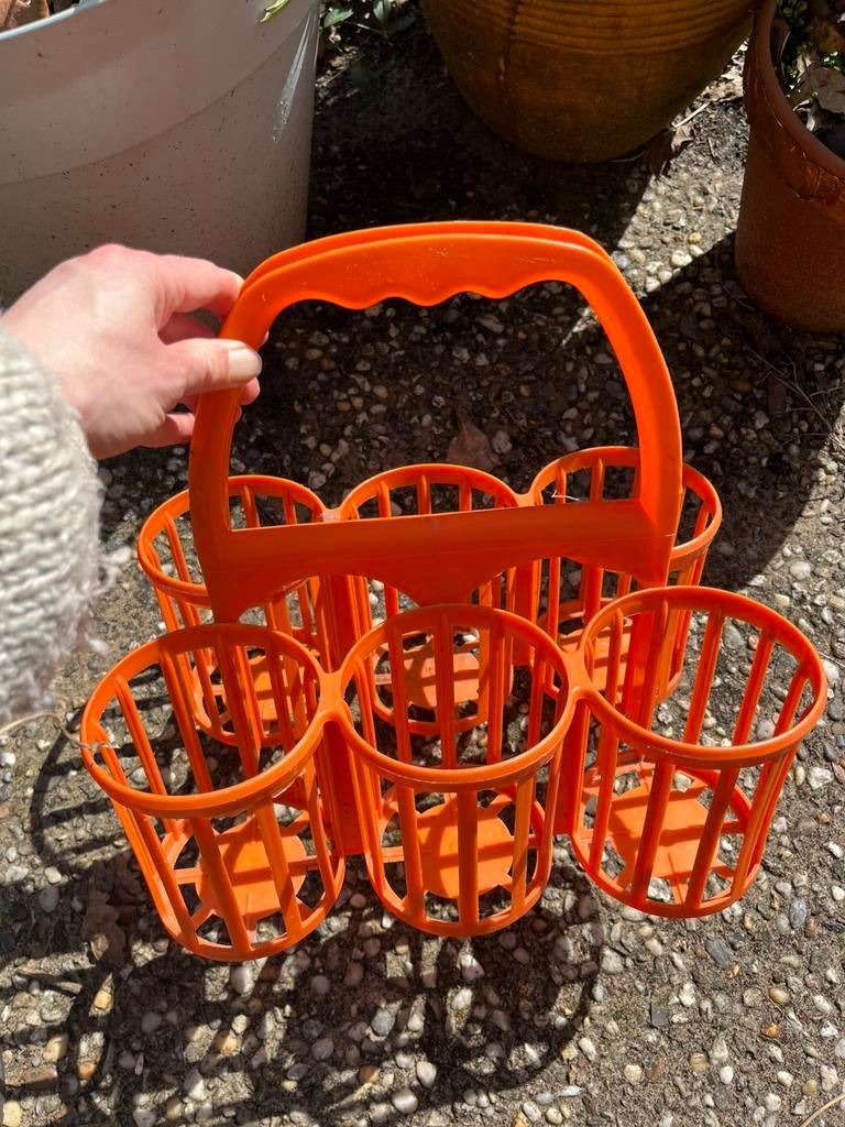 Vintage flessenrek oranje, Ophalen, Gebruikt