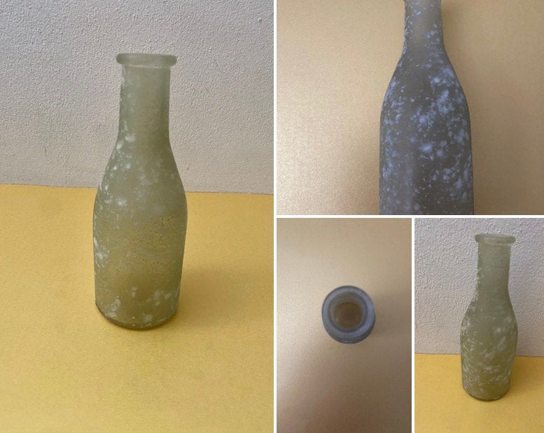 Vintage frosted vaas, Huis en Inrichting, Ophalen of Verzenden, Zo goed als nieuw, Overige kleuren, Glas