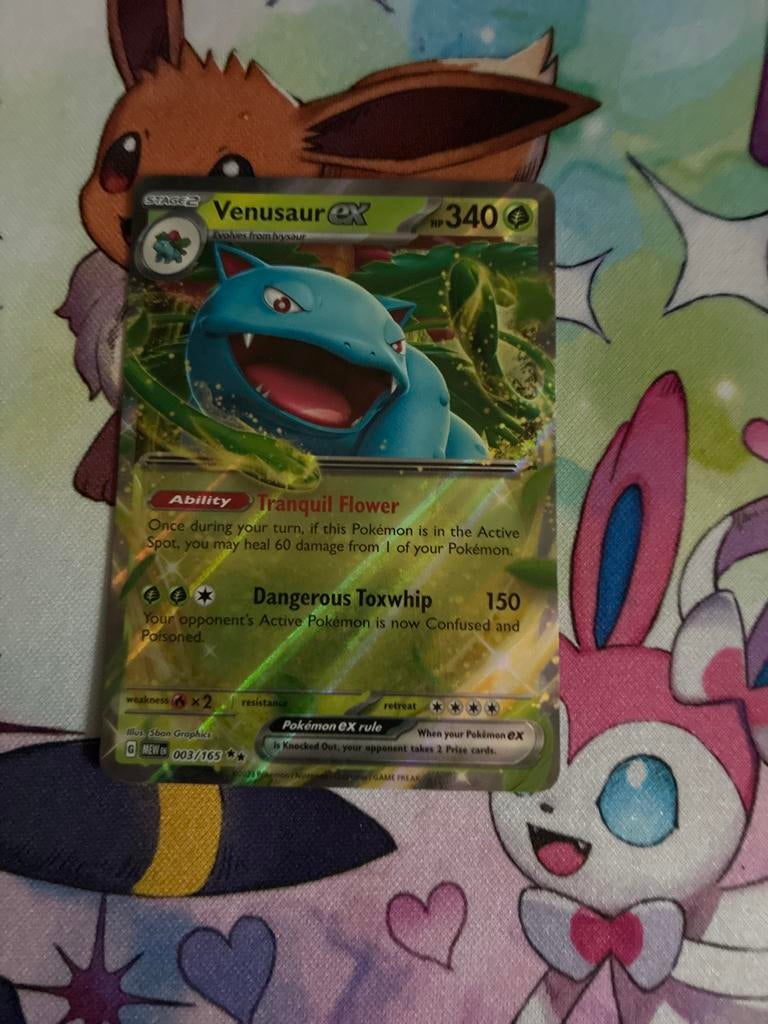 Venusaur EX 003/165 - Pokémon Kaart, Ophalen of Verzenden, Zo goed als nieuw, Losse kaart, Foil