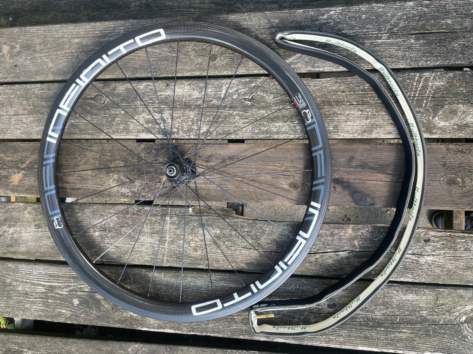 Carbon achterwiel velgrem met band, Fietsen en Brommers, Ophalen, Gebruikt, Band, Carbon