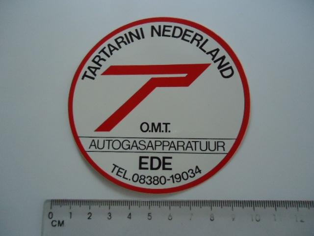 sticker oud EDE TARTARINI Autogas lpg oldtimer garage retro, Verzenden, Zo goed als nieuw, Bedrijf of Vereniging