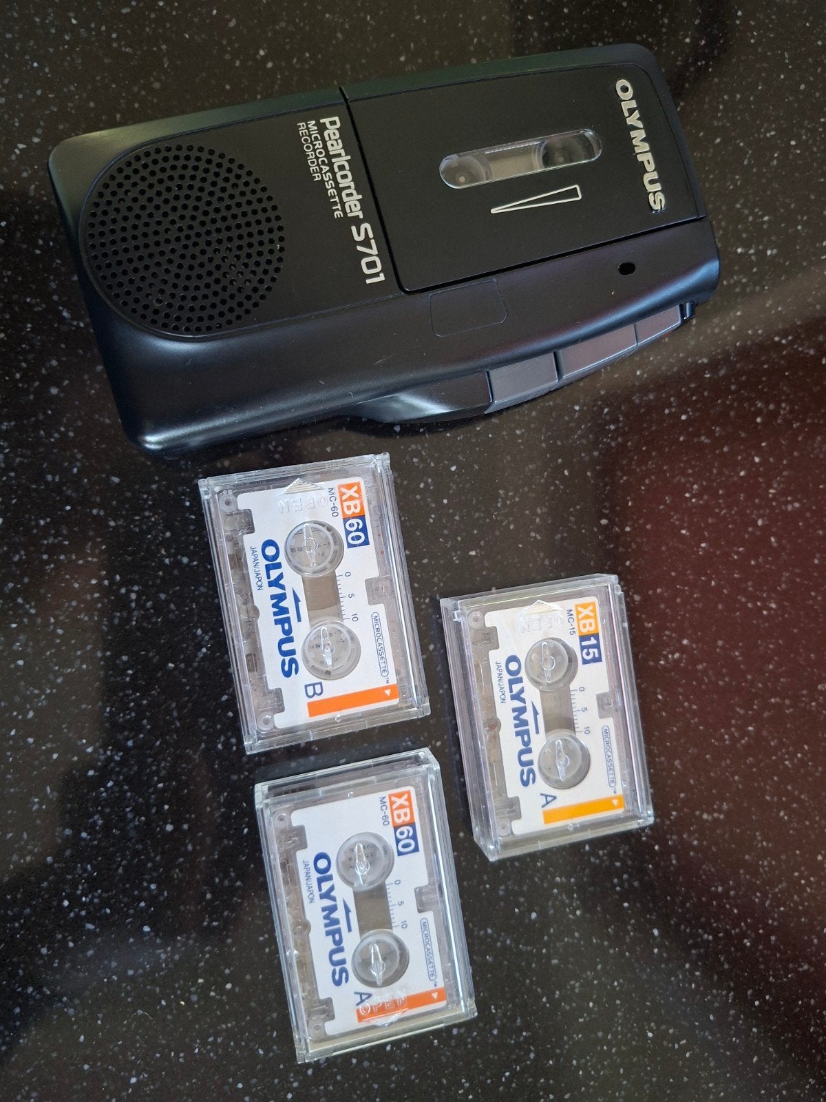 Olympus Pearlcorder S701 micro cassette recorder, Ophalen of Verzenden, Gebruikt