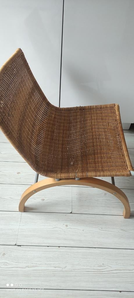 Bekende Vintage stoel Ikea riet, Huis en Inrichting, Ophalen of Verzenden, Gebruikt, 75 tot 100 cm, Riet of Rotan