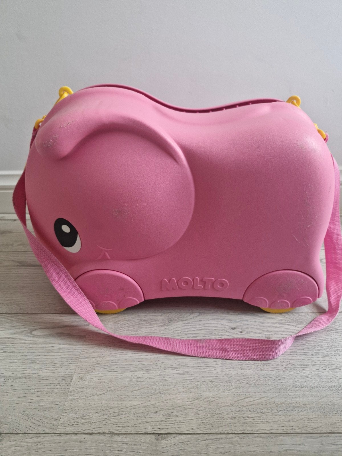 Molto Roze Olifant Kinderkoffer met Wielen en Draagriem, Ophalen of Verzenden