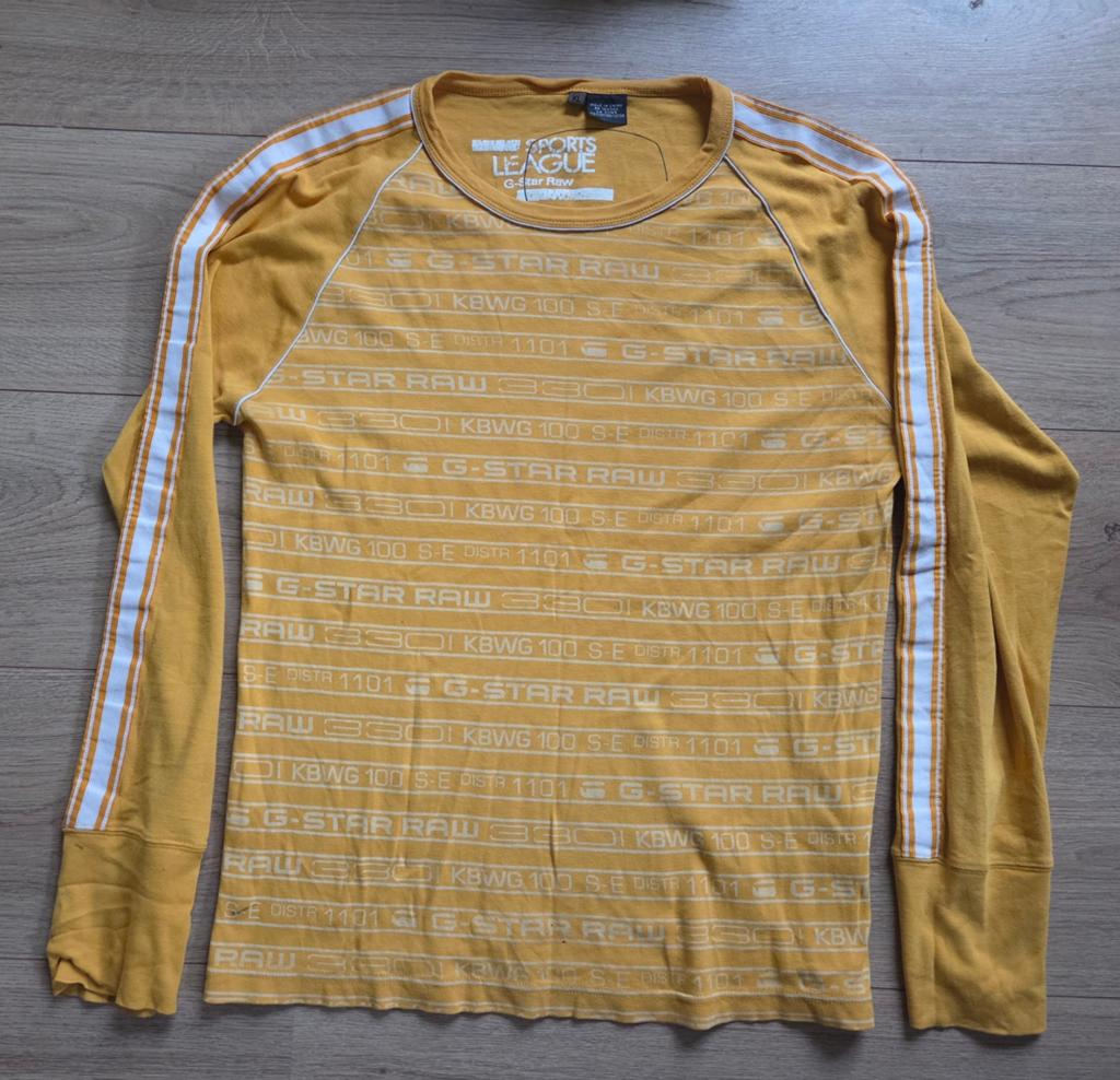 G-Star Raw Sports League Longsleeve XL, Kleding | Heren, T-shirts, G-Star Raw, Geel, Maat 56/58 (XL), Ophalen of Verzenden
