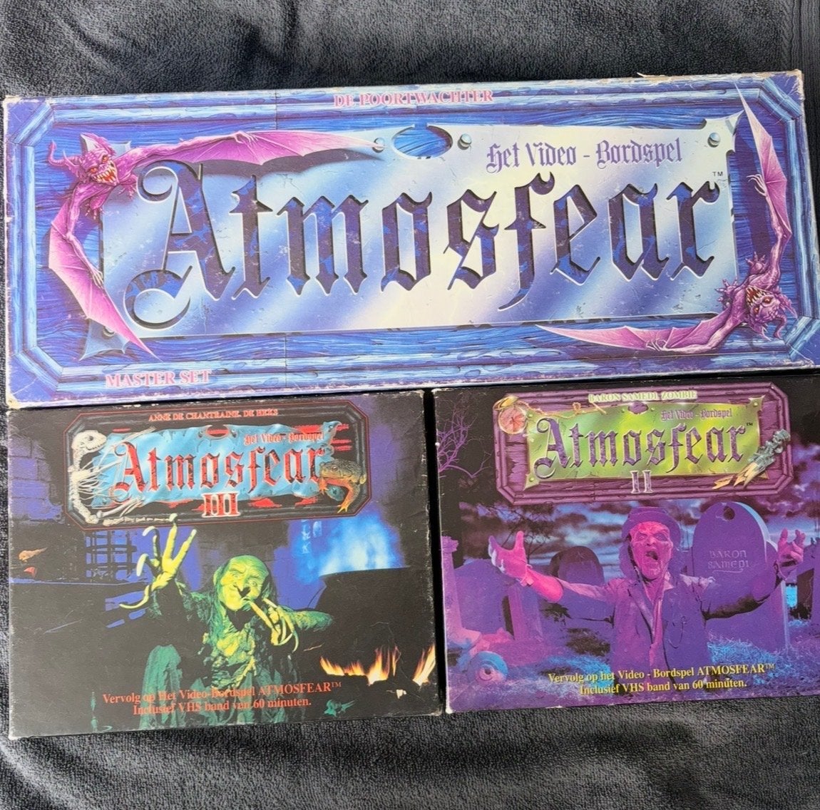 Atmosfear Video Bordspel Master Set + Uitbreidingen, Drie of vier spelers, Ophalen of Verzenden, Gebruikt