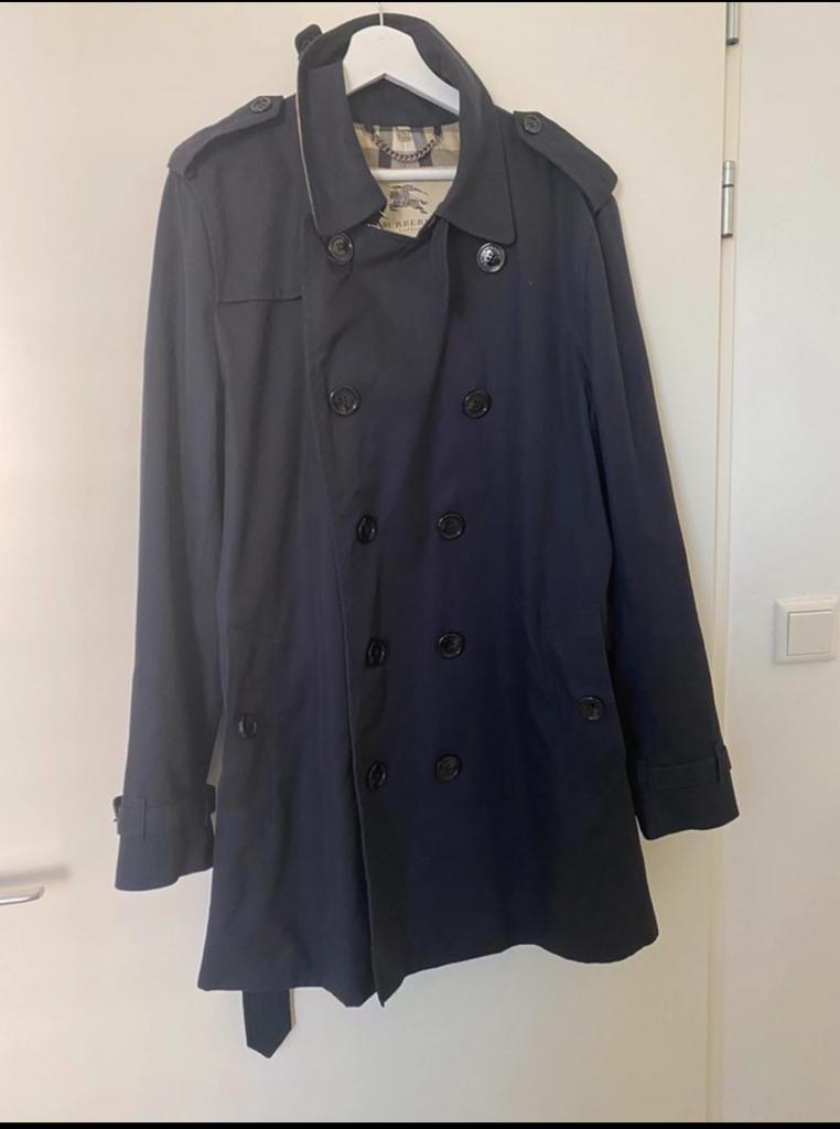 Elegante Burberry trenchcoat voor heren - Maat 54, Kleding | Heren, Ophalen of Verzenden, Gedragen, Maat 52/54 (L), Blauw