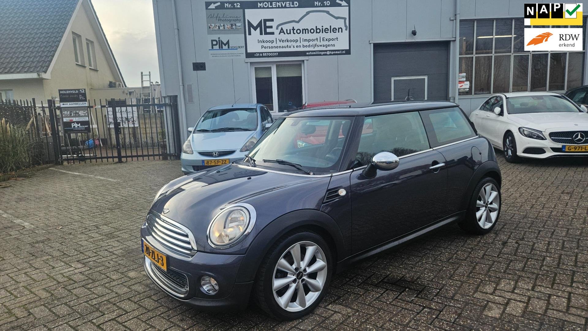 Mini Mini 1.6 One Business Line Navi/ Dusty Grey., Auto's, Voorwielaandrijving, Euro 5, Gebruikt, 4 cilinders