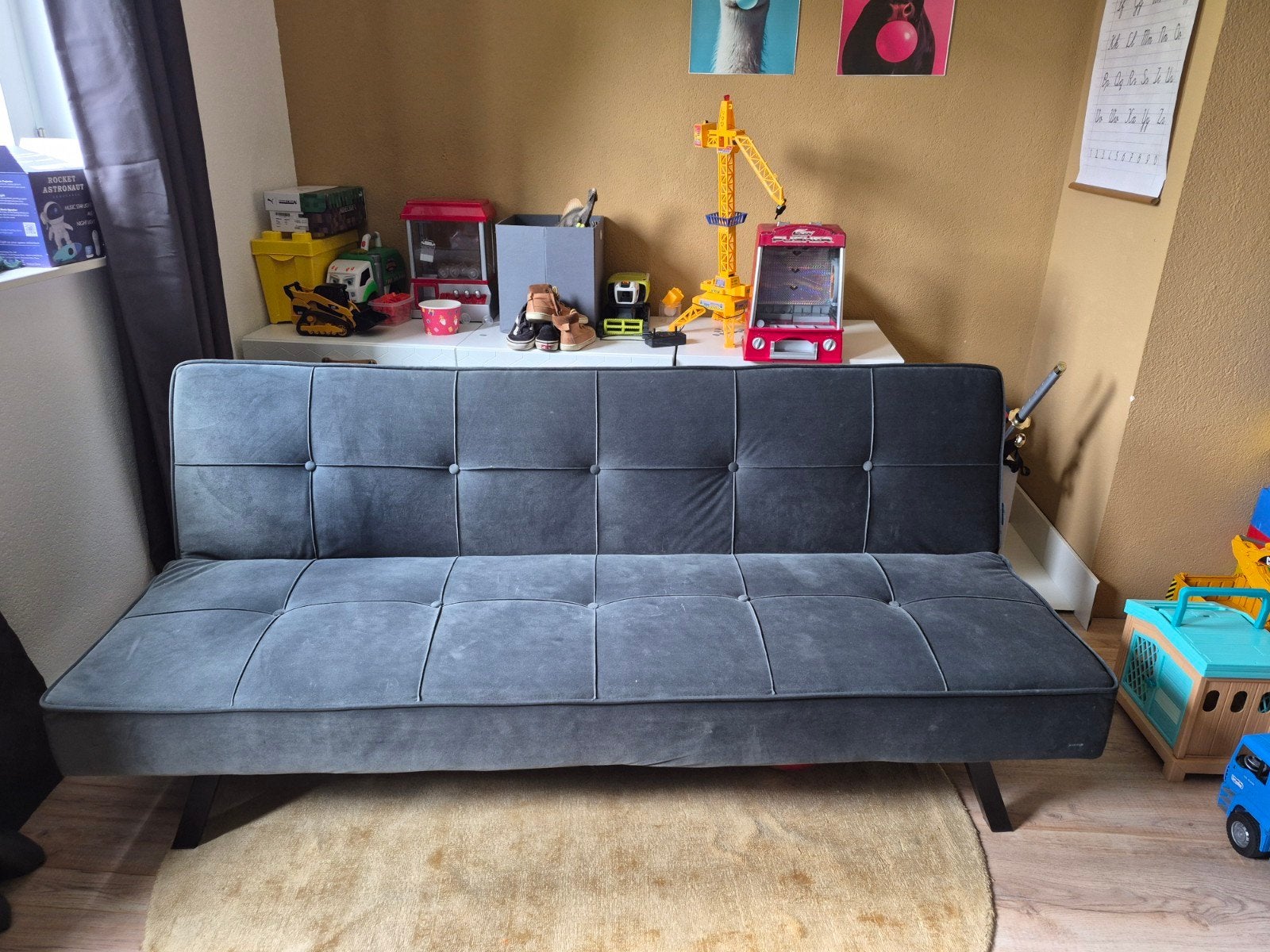 Slaapbank Lenn velvet groen
van Woood, Ophalen, Modern, Compact, Eenpersoons, 150 tot 200 cm